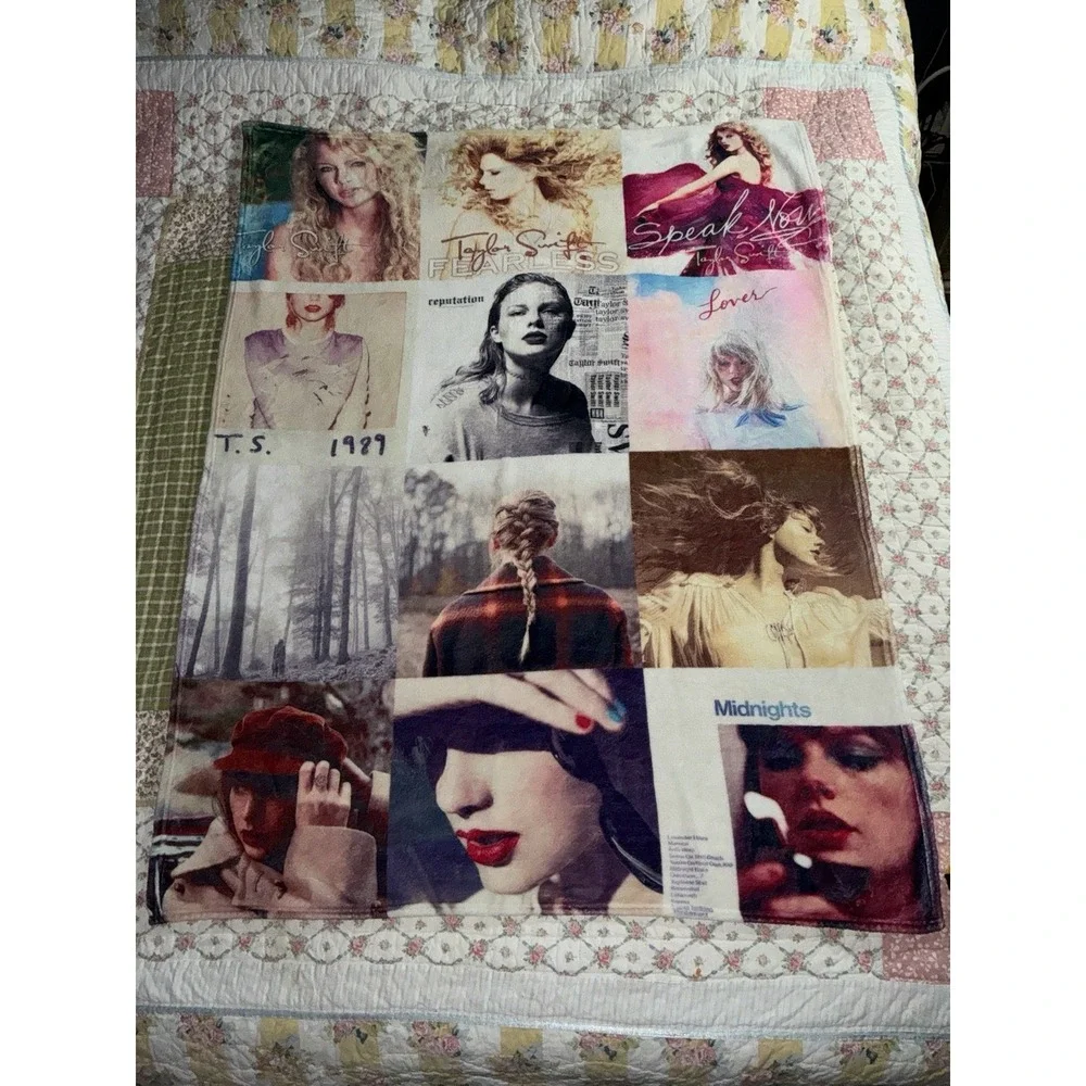 Taylor Swift The Eras Tour Throw Blanket  Soft Plush Fleece Swiftie 76 X 50